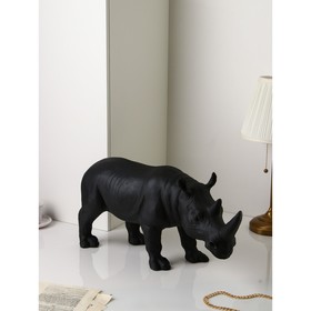 Фигура "Носорог", полистоун, 32 см, чёрный матовый, 1 сорт, Иран