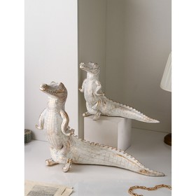Набор садовых фигур "Крокодильчик", полистоун, 46 см, 1 сорт, Иран