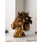 Фигура "Голова коня", полистоун, 55 см, золото, 1 сорт, Иран - фото 2127990
