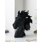 Фигура "Голова коня", полистоун, 55 см, чёрный матовый, 1 сорт, Иран - фото 10512304
