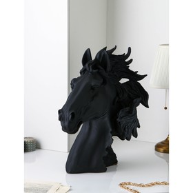 Фигура "Голова коня", полистоун, 55 см, чёрный матовый, 1 сорт, Иран