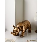 Фигура "Носорог", геометрия, полистоун, 34 см, золото, 1 сорт, Иран - фото 3970927