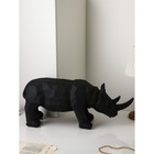 Фигура "Носорог", геометрия, полистоун, 34 см, чёрный матовый, 1 сорт, Иран - Фото 2