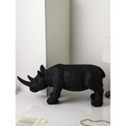 Фигура "Носорог", геометрия, полистоун, 34 см, чёрный матовый, 1 сорт, Иран - Фото 3