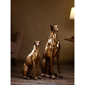 Набор садовых фигур "Собака", полистоун, 75 см, золото, 1 сорт, Иран