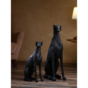 Набор садовых фигур "Собака", полистоун, 75 см, черное матовое