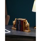 Набор держателей для книг из 2 частей "Голова коня", полистоун, 24 см, золото, Иран, 1 сорт - фото 10512589