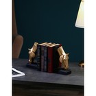 Набор держателей для книг из 2 частей "Голова коня", полистоун, 21 см, матово-чёрный, Иран, 1 сорт - фото 10512592