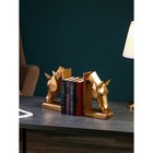 Набор держателей для книг из 2 частей "Голова коня", полистоун, 28 см, золото, Иран, 1 сорт - фото 10512595