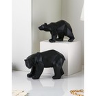 Набор фигур "Медведь", полистоун, 19 см, 2 шт, черный матовый - фото 10512676