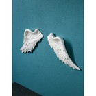 Набор фигур из 2 частей "Крылья", полистоун, белый - фото 10512703