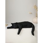 Садовая фигура "Кошка отдыхает", полистоун, 26 см, матово-чёрный, 1 сорт, Иран - фото 10512798
