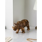 Фигура "Носорог", полистоун, 21 см, золото, 1 сорт, Иран - фото 10512806