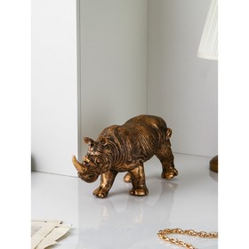 Фигура "Носорог", полистоун, 21 см, золото, 1 сорт, Иран