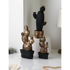 Набор садовых фигур "Кактусы", полистоун, 39 см, 3 шт, матово-чёрный, 1 сорт, Иран - фото 10512909