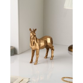 Фигура "Пони", полистоун, 25 см, золото, 1 сорт, Иран