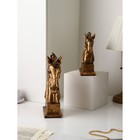 Набор фигур «Голова коня», полистоун, 41 см, 2 шт, цвет золото - фото 22239313