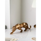 Садовая фигура "Крадущаяся львица", полистоун, 14 см, золото, 1 сорт, Иран - фото 10513033