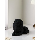 Фигура "Лев",геометрия, полистоун, 21 см, чёрный матовый, 1 сорт, Иран - фото 10513056