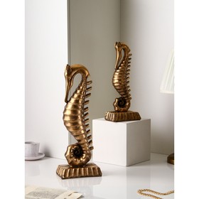 Набор фигур "Морской конёк", полистоун, 47 см, 2 шт, золото, 1 сорт, Иран