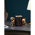 Набор держателей для книг из 2 частей "Собака", полистоун, 20 см, золото, Иран, 1 сорт - фото 10513139