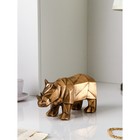 Садовая фигура "Носорог", полистоун, 15 см , золото, 1 сорт, Иран - фото 4236467