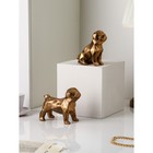 Набор фигур «Щенки», полистоун, 14 см, 2 шт, цвет золото - фото 40551355