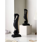 Набор фигур "Морской конёк", полистоун, 47 см, 2 шт, чёрно-золотой, 1 сорт, Иран - фото 319486258