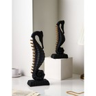 Набор фигур "Морской конёк", полистоун, 47 см, 2 шт, чёрно-золотой, 1 сорт, Иран - фото 22239674