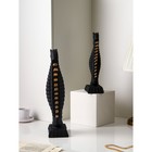 Набор фигур "Морской конёк", полистоун, 47 см, 2 шт, чёрно-золотой, 1 сорт, Иран - фото 22239676