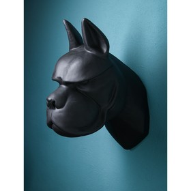 Садовая фигура "Голова собаки", полистоун, 71 см, матово-чёрный, 1 сорт, Иран