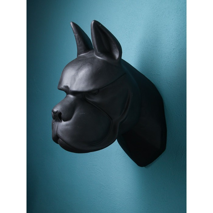 Фигура «Голова собаки», полистоун, 71 см, цвет чёрный матовый
