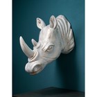 Фигура «Голова носорога», полистоун, 71 см, цвет белый - фото 319486330