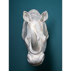 Фигура «Голова носорога», полистоун, 71 см, цвет белый - фото 22239746