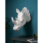 Фигура «Голова носорога», полистоун, 71 см, цвет белый - фото 22239748