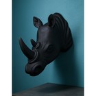 Фигура "Голова носорога", полистоун, 71 см, чёрный матовый, 1 сорт, Иран - фото 10513403