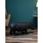 Фигура «Бегемот», полистоун, 41 см, цвет чёрный матовый - фото 22239755