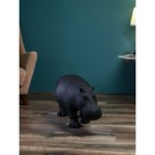 Фигура «Бегемот», полистоун, 41 см, цвет чёрный матовый - фото 22239757