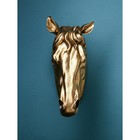 Настенная фигура «Голова коня», полистоун, 60 см, цвет золото - фото 319486401