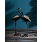 Набор садовых фигур "Фламинго", полистоун, 95 см, 2 шт, матово-чёрный, 1 сорт, Иран - фото 10513487