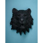 Настенная фигура "Голова льва", полистоун, 50 см, чёрный матовый, Иран, 1 сорт - фото 3971007