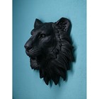 Настенная фигура «Голова льва», полистоун, 50 см, цвет чёрный матовый - фото 22239853