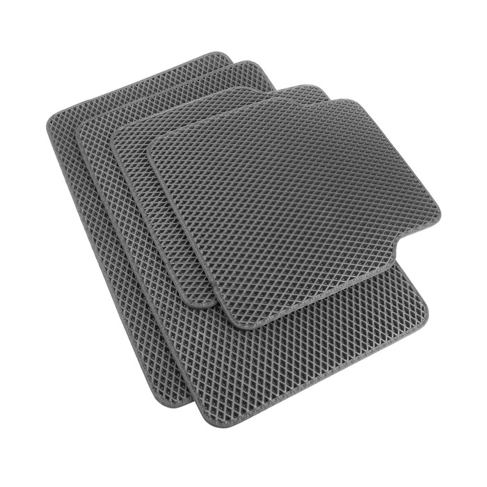 EVA-коврики автомобильные, универсальные, XL (джип, минивен), окантовка, серые, набор - Фото 1