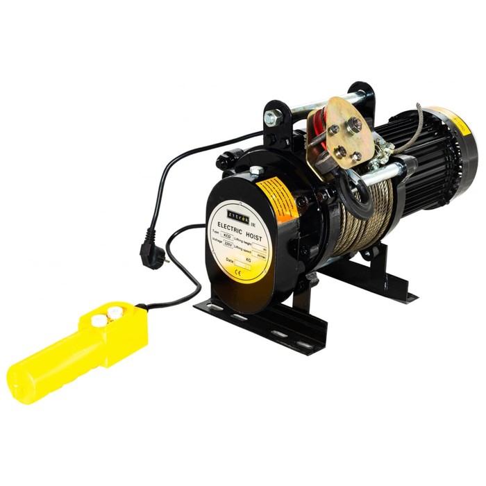 Лебедка электрическая Zitrek KCD-300/600, 220 В, 14 м/мин, 0.6 Т, 1.8 кВт, канат 60 м - Фото 1