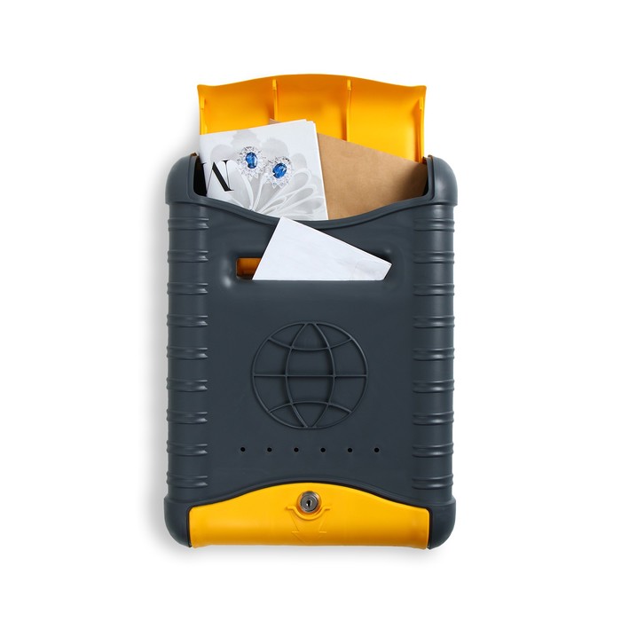 Ящик почтовый, пластиковый, «Стандарт», с замком, серый - Фото 1