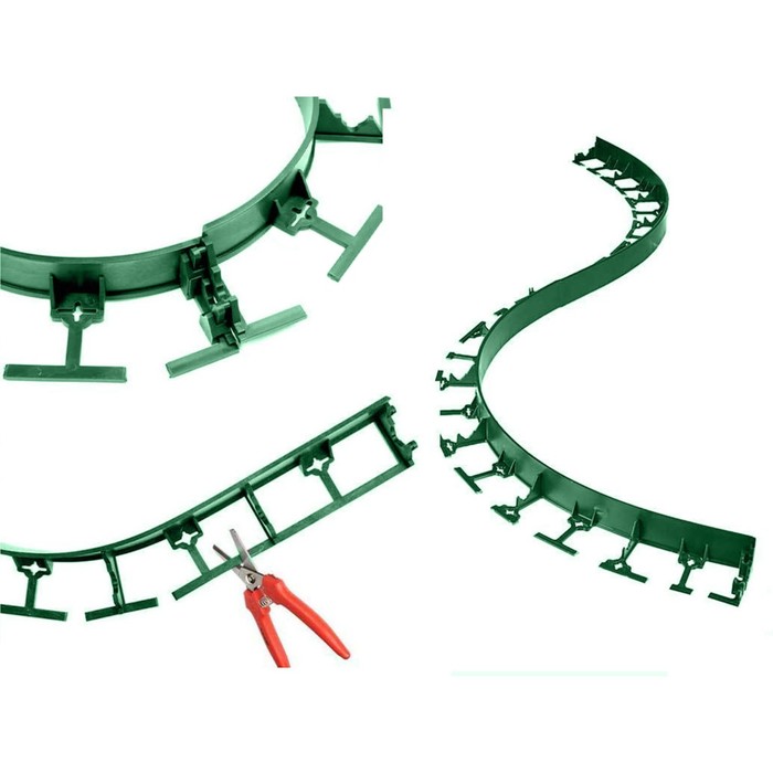 Бордюр, 100 × 8 × 8 см, пластик, зелёный, ГеоПластБорд - фото 1890090882
