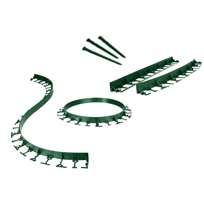 Бордюр, 100 × 8 × 8 см, пластик, зелёный, ГеоПластБорд - фото 1909189021