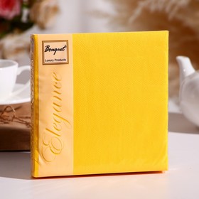 Салфетки бумажные Bouquet Colour жёлтые, 33х33, 2 слоя, 20 листов