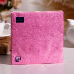 Салфетки бумажные Art Bouquet Светло-розовый Барокко, 33х33, 3 слоя, 16 листов