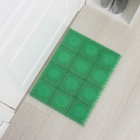 Коврик придверный пластмассовый «Gras», 41×54 см, цвет зеленый